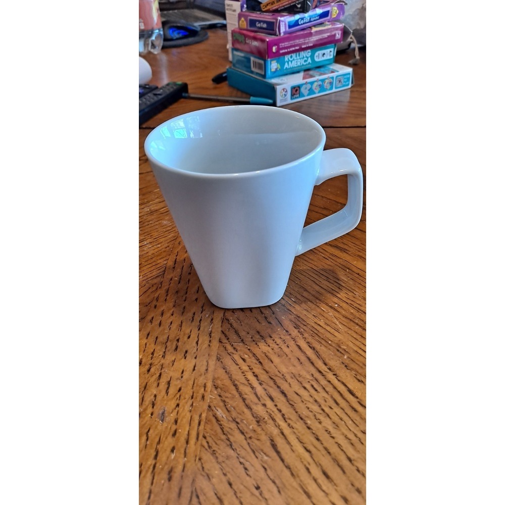 1 CANOPY White‎ Square Bottom-Handle High Gloss Coffee Tea Mug Cup Porcelain...